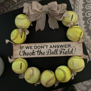 Custom softball wreath